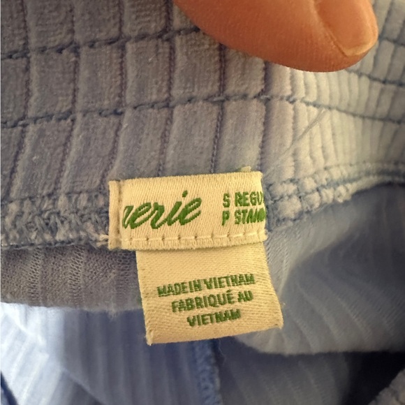 Aerie Groove On Velour Blue Ribbed Flare High Waisted Pants Size Small Womens - Picture 10 of 12